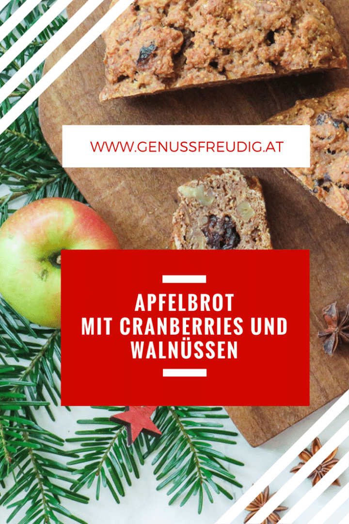 Apfelbrot mit Cranberries und Walnüssen - genussfreudig